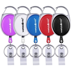 5x Ausweishalter Ausweis JOJO +Clip BUNT Kartenhalter Key Rewinder Schlüsselring